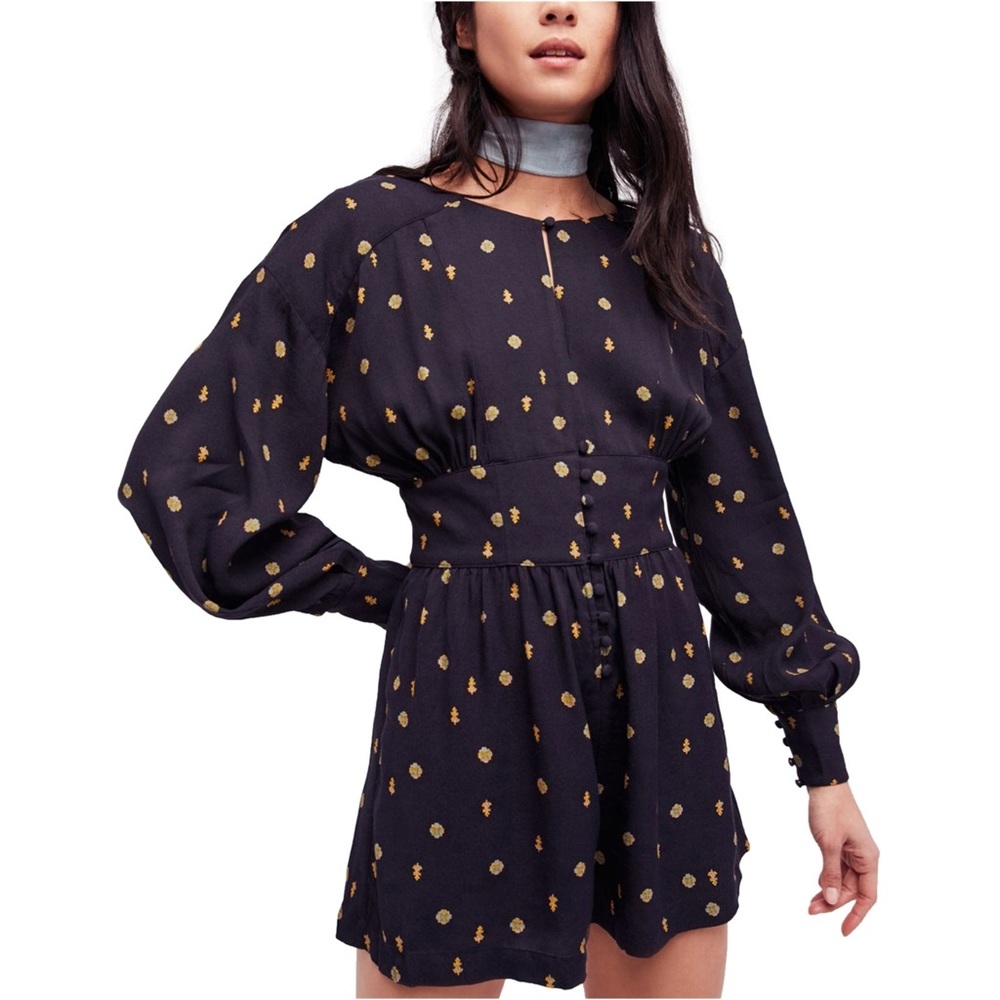 Free People black Love Grows romper